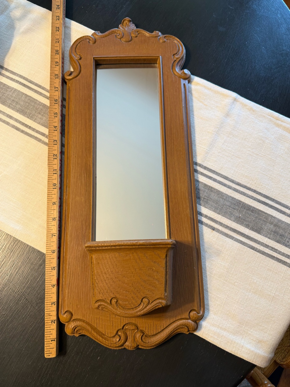 HOMCO vintage wall mirror and planter